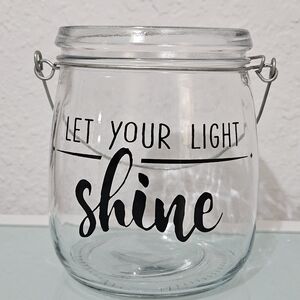 Glass Lantern - "Let Your Light Shine"